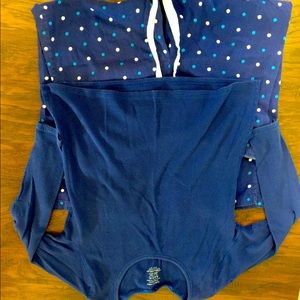 Pajama Set Henley Top with Flannel Bottoms GUC